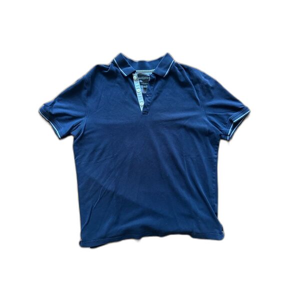 Banana Republic Navy Blue Mens Polo with Gray Accents - Sz. L - Picture 1 of 3